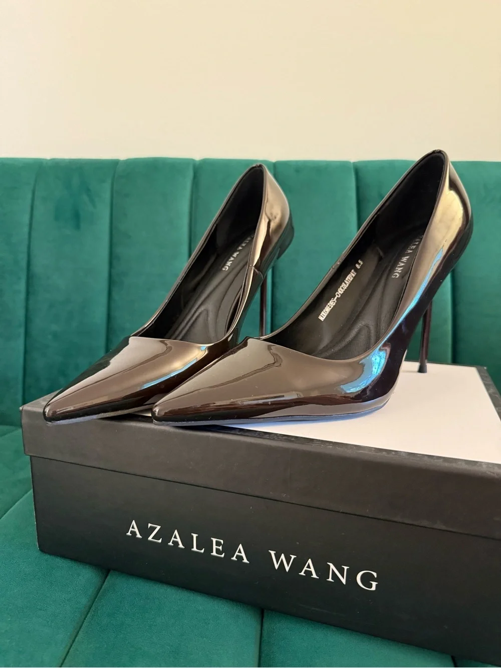 Azalea Wang Chocolate Patent Pumps